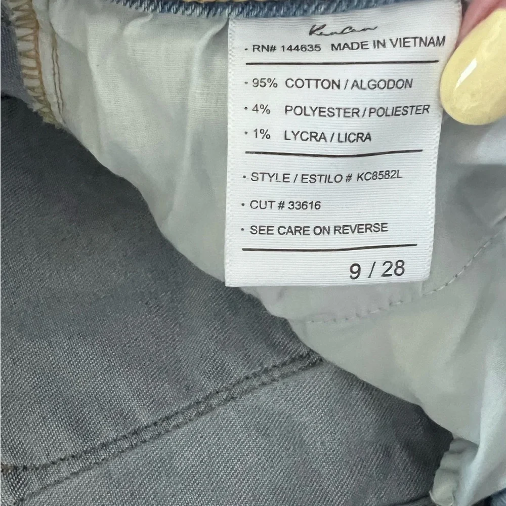 KANCAN light wash denim high waist distressed skinny jeans,frayed hem size 9